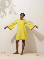 Thumbnail for trueBrowns Lime Cotton Linen Dress