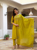 Pramukh Fab Mustard Color Viscose Mango Silk Kurta Set - Distacart