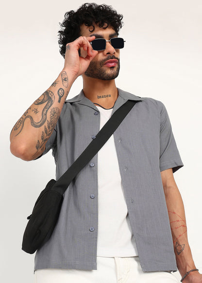 Fabmade Slate Ease Linen Shirt - Distacart