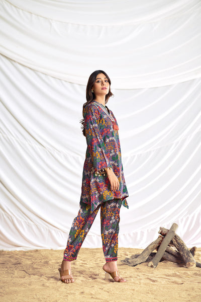 BulBul Dharvi Chanderi Blue Co-Ord Set