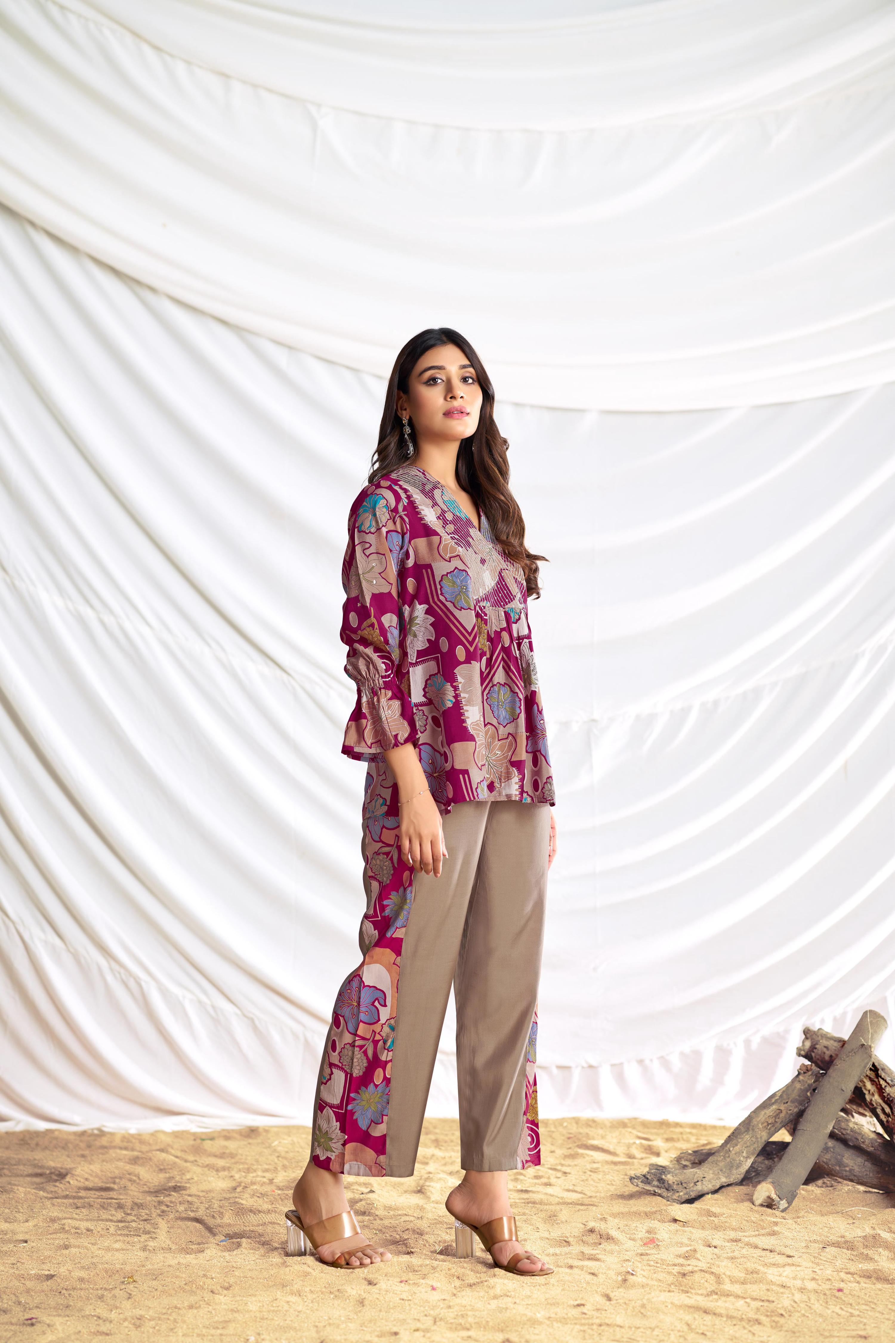 BulBul Ojasvi Red Chanderi Co-Ord Set