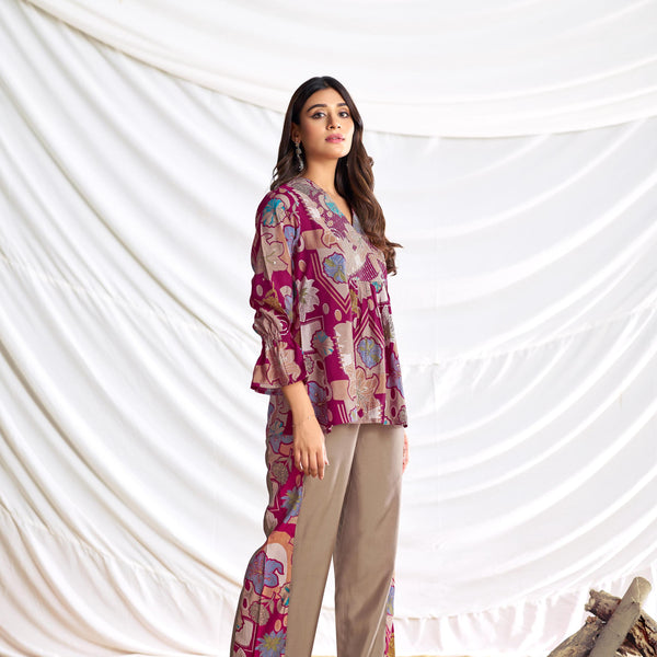 BulBul Ojasvi Red Chanderi Co-Ord Set