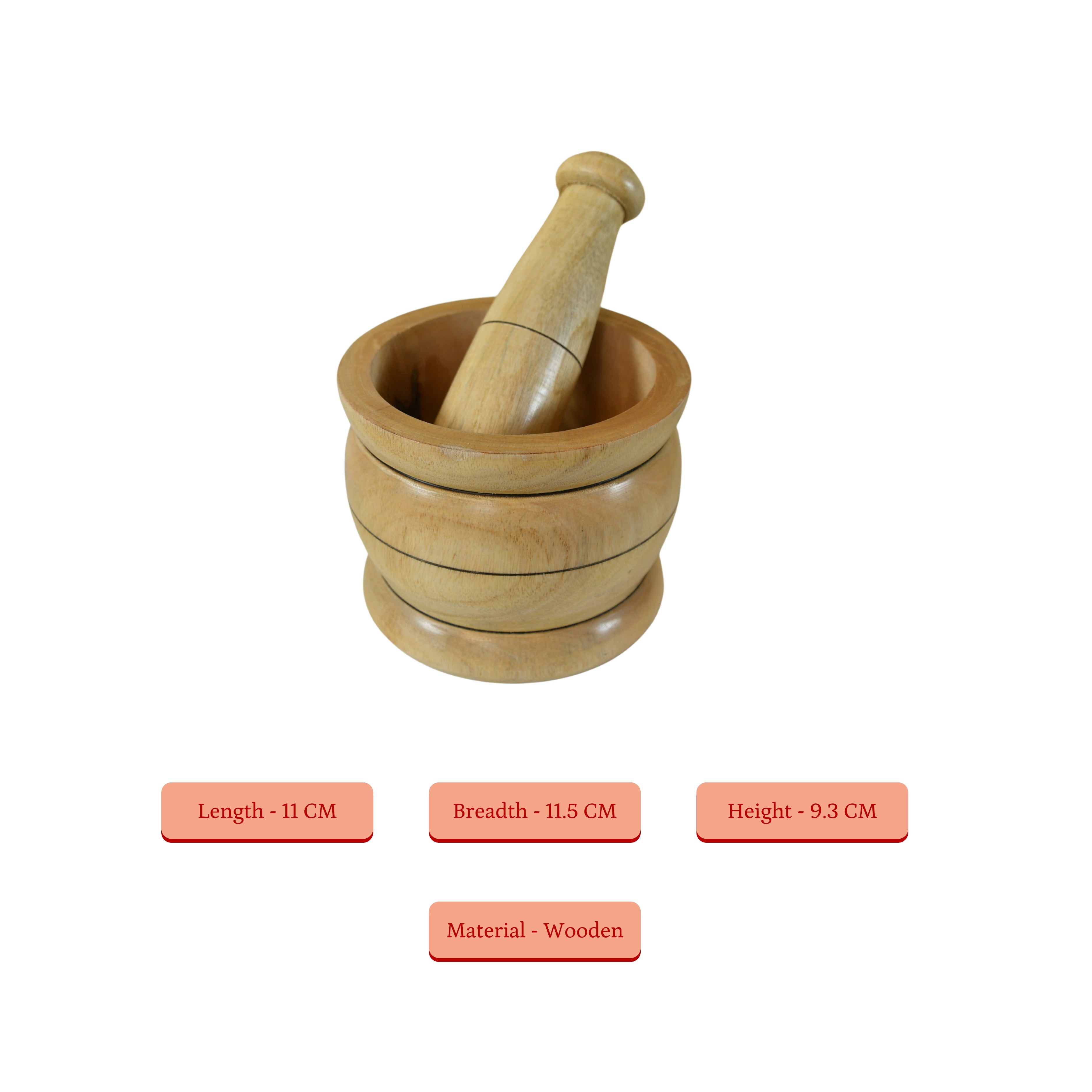 Sowpeace Premium Wooden Pestle for Precise Grinding