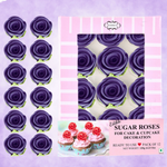 Thumbnail for sugar roses for cake cupcake decoration purple 120 gms