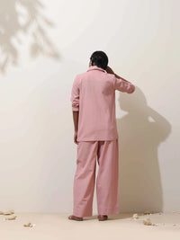 Thumbnail for trueBrowns Pink Cotton Linen Co-Ord Set