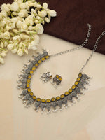 Thumbnail for trueBrowns Silver Tone Stone Necklace Set - Distacart