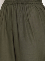 Thumbnail for trueBrowns Cotton Linen Light Green Gathered Kurta Pant Set - Distacart