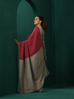 Thumbnail for trueBrowns Grey Maroon Silk Ready to Wear Saree - Distacart