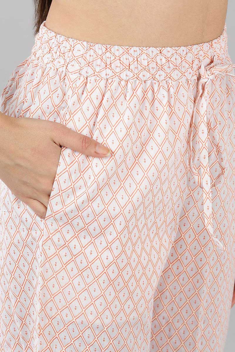 Ahika Pink Cotton Striped Night Suit - Distacart