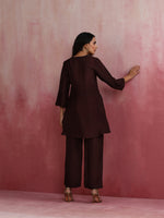 Thumbnail for trueBrowns Cola Viscose Silk Kurta Co-ord Set