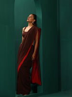Thumbnail for trueBrowns Cola Muslin Silk Ready to Wear Saree - Distacart