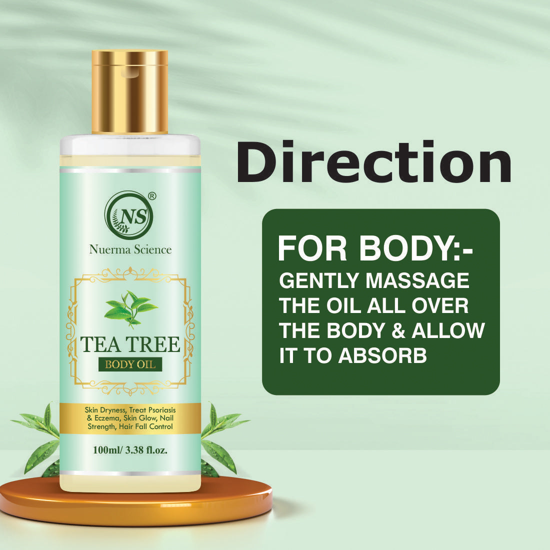 Nuerma Science Tea Tree Body Oil for Skin Cleansing & Moisturization