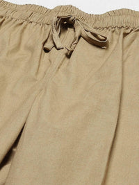 Thumbnail for Fabmade Men's Khaki Cotton Linen Pyjama