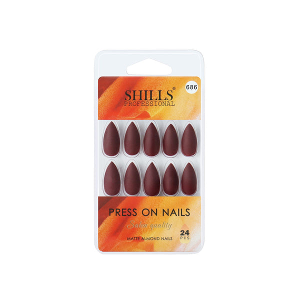 shills professional reusable press on nails sharp almond spn686