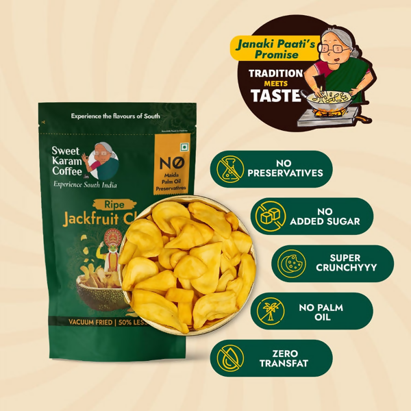 Sweet Karam Coffee Ripe Jackfruit Chips - Vacuum Fried - Distacart