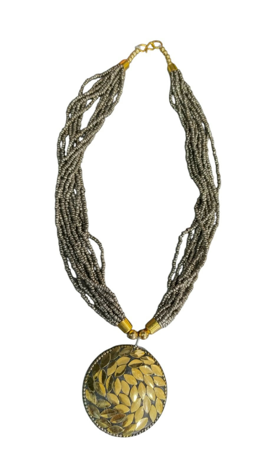 Inhanns Everyday Statement Beaded Pendant Necklace - Gray - Distacart