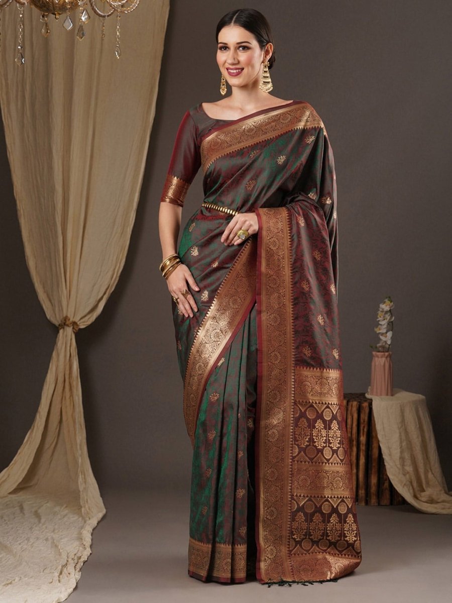 Anouk Woven Design Zari Banarasi Saree - Distacart