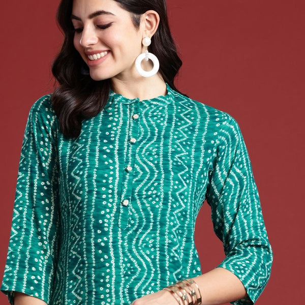 Anouk Bandhani Dyed Kurta - Distacart