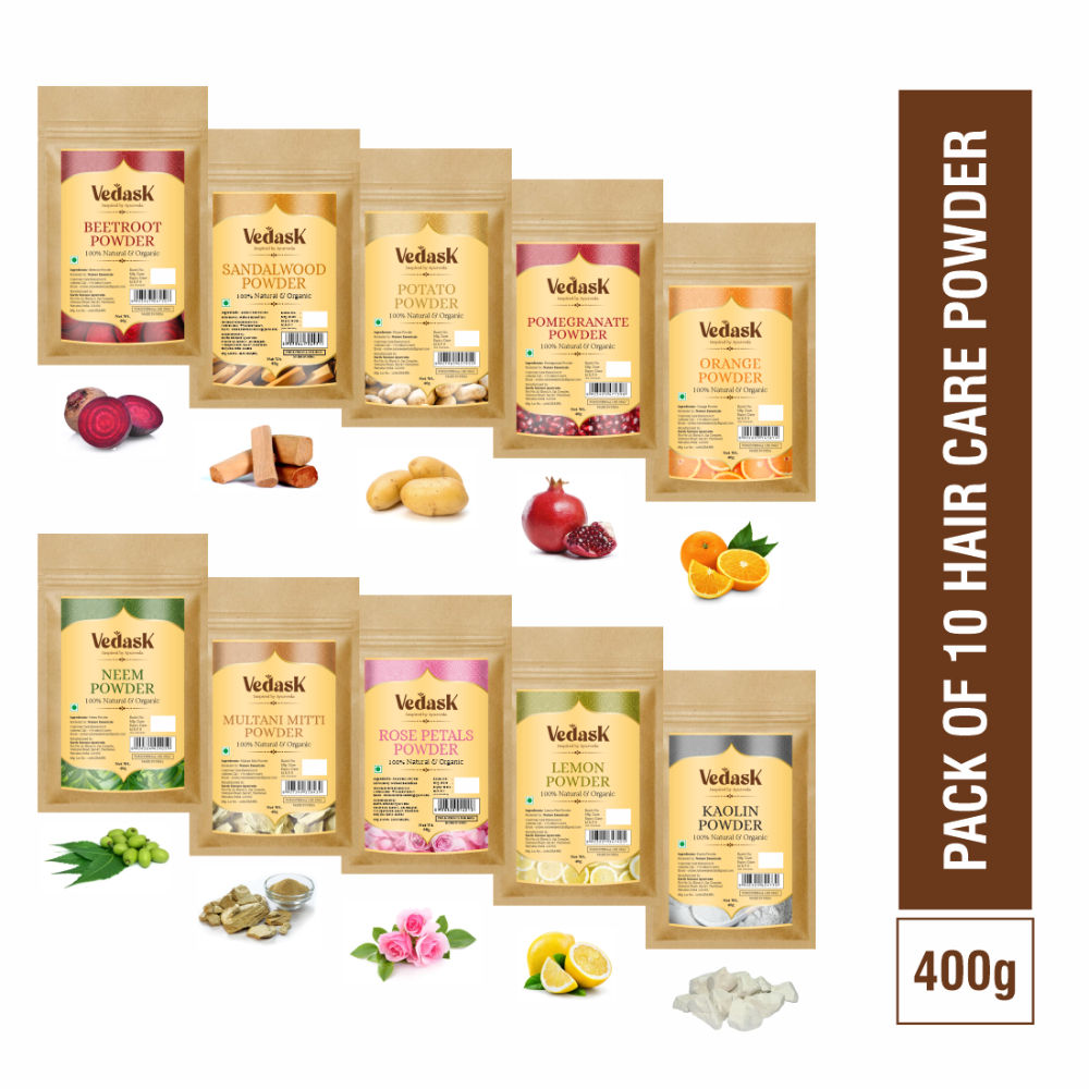 Vedask Organic Face Pack Powder Clay Mask-Combo - Dista