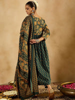 Thumbnail for Indo Era Floral Printed Empire Pure Cotton A-Line Kurta With Trousers & Dupatta