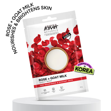 Nykaa Green Tea + Aloe Vera Sheet Mask For Hydrated Skin - Formulated in Korea - For All Skin Types - Rose + Goat Milk