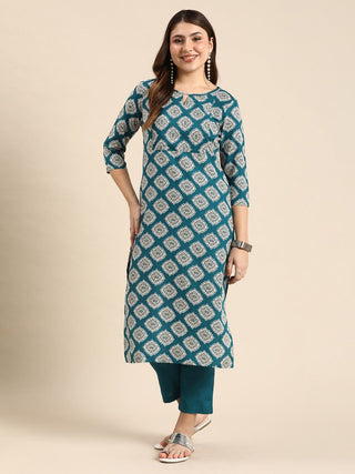 Anouk Ethnic Motifs Printed Regular Kurta with Trousers - Distacart