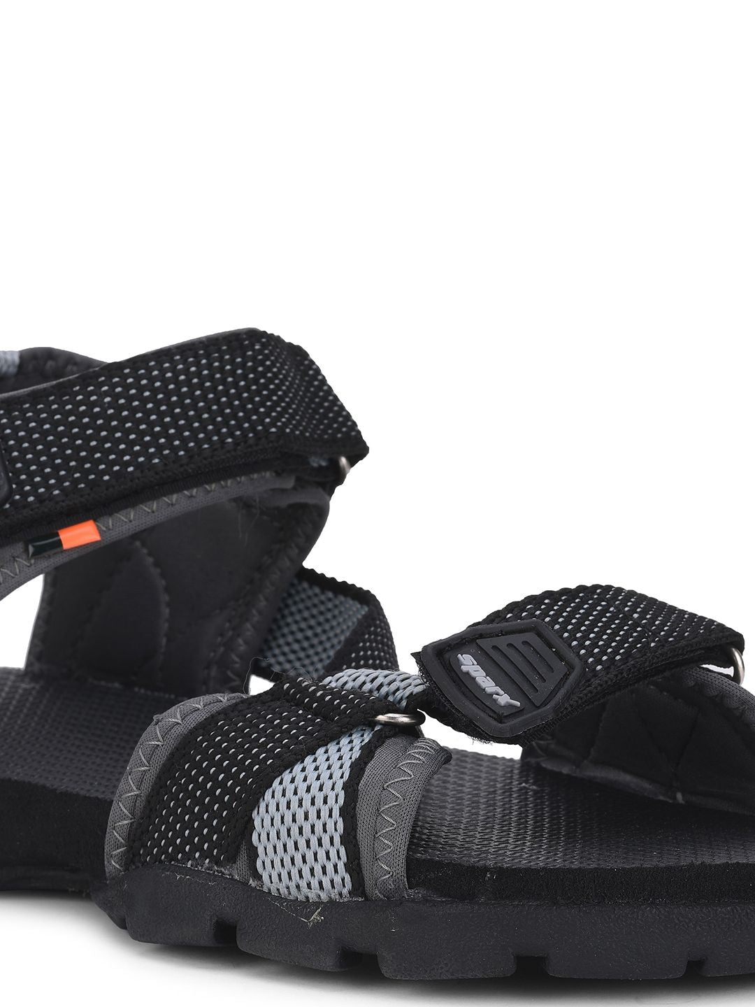 Sparx Men Black & Grey Solid Sports Sandals