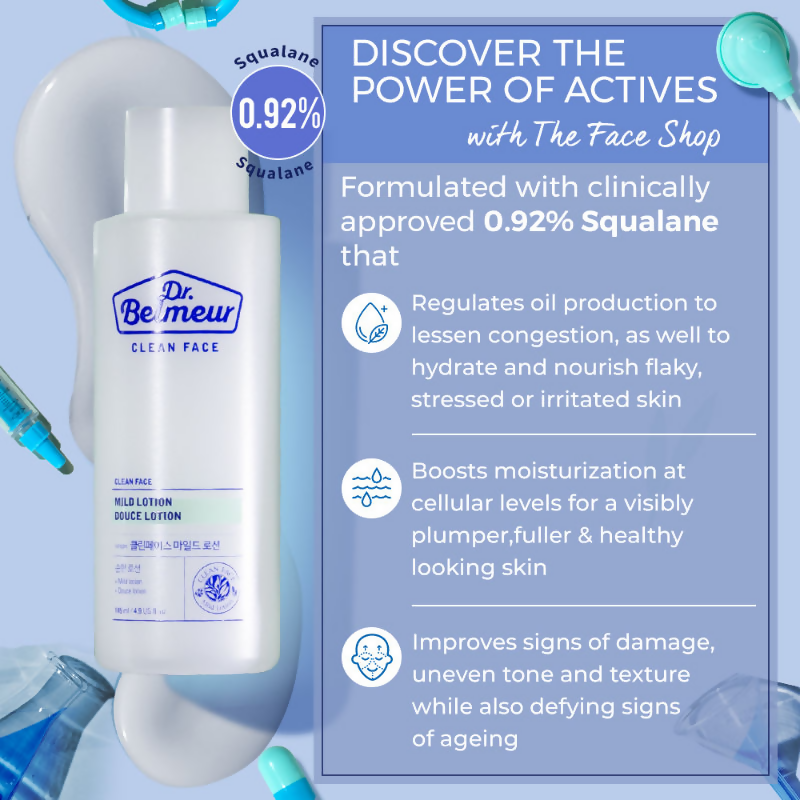 The Face Shop Dr.Belmeur Clean Face Mild Lotion With Squalane - Distacart