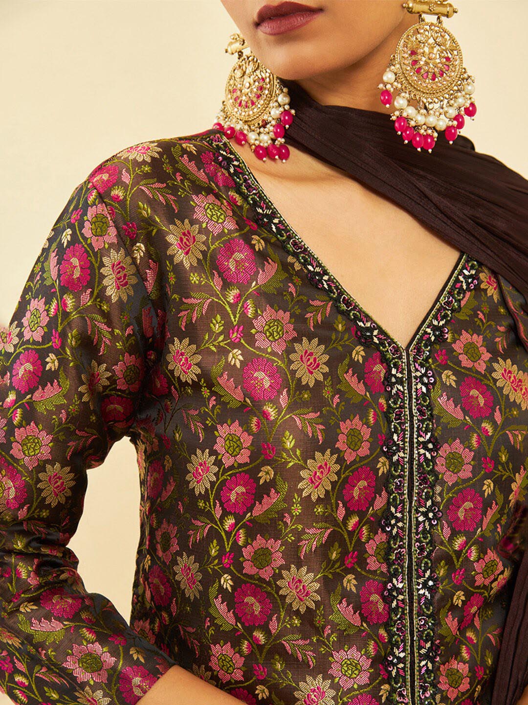 Soch Floral Printed Regular Kurti With Skirt & Dupatta - Distacart