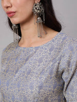 Thumbnail for Aks Ethnic Motif Woven Design Jacquard A-Line Kurta - Distacart