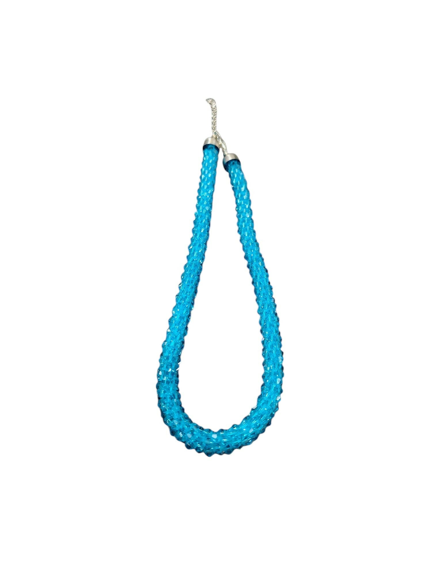Inhanns Noor-E-Jalwa – Handmade Crystal Bead Necklace -Adjustable - Sky Blue Only Necklace - Distacart