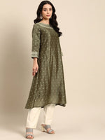 Thumbnail for All About You Ethnic Motifs Embroidered Empire Sequinned Kurta with Trousers - Distacart