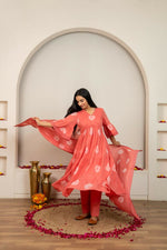 Thumbnail for Joban Fashion Pink Tie & Dye Cotton Suit Set - Distacart