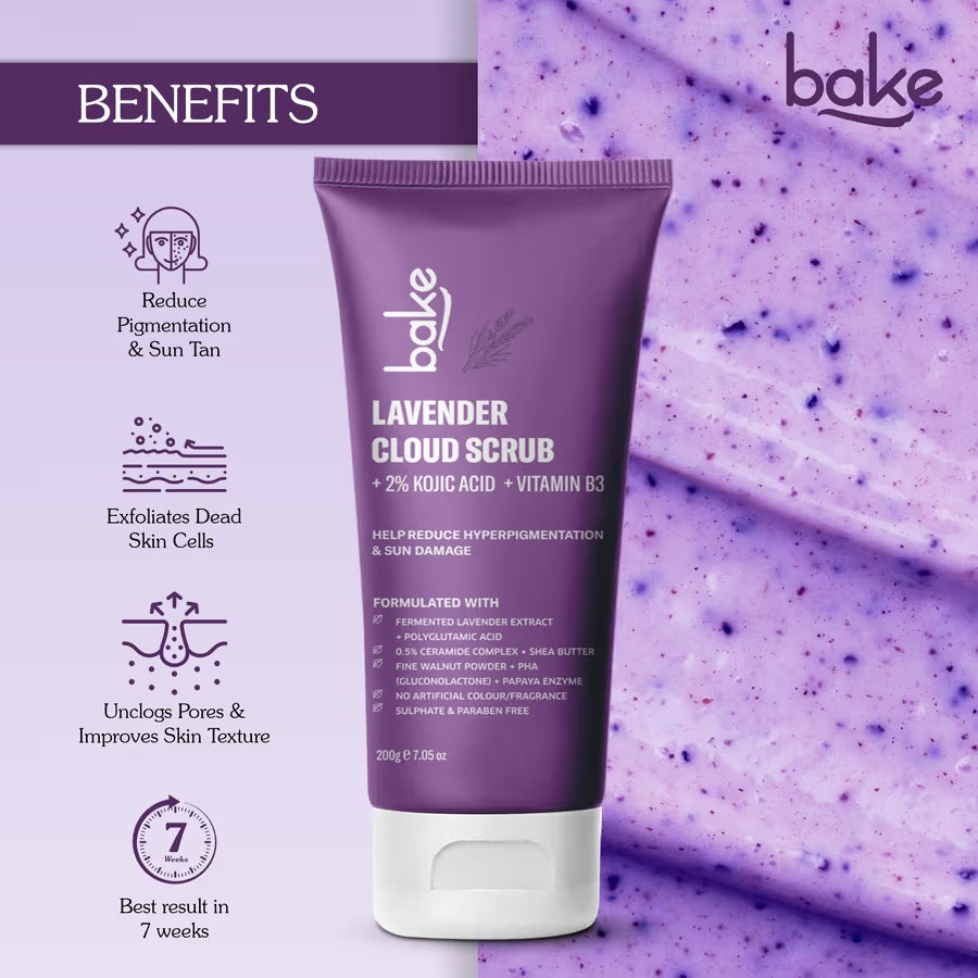 Bake 2% Kojic Acid Lavender Smoothie Body Scrub - Distacart