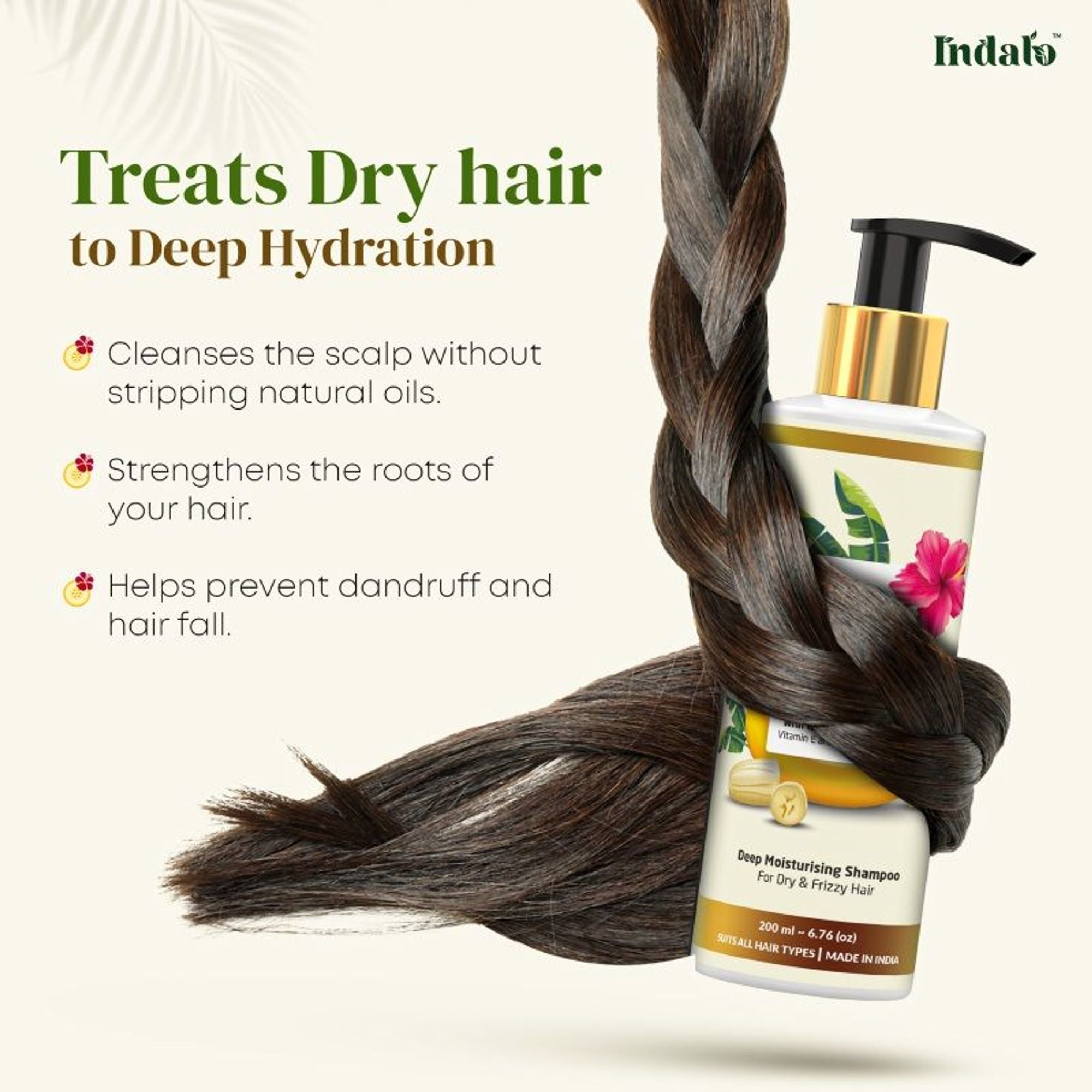 Indalo Banana Hibiscus Shampoo For Dry & Frizzy Hair - Dista