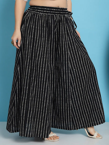TAG 7 Geometric Printed Pure Cotton Flared Ethnic Palazzo - Distacart
