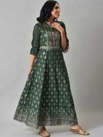 Thumbnail for AURELIA Green Ethnic Motifs Ethnic Maxi Maxi Dress