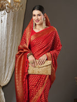Thumbnail for Anouk Woven Design Zari Pure Georgette Kanjeevaram Saree - Distacart