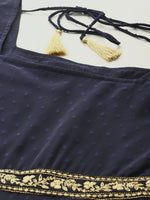 Thumbnail for All About You Square Neck Dobby Weave A-Line Kurta With Dupatta - Distacart