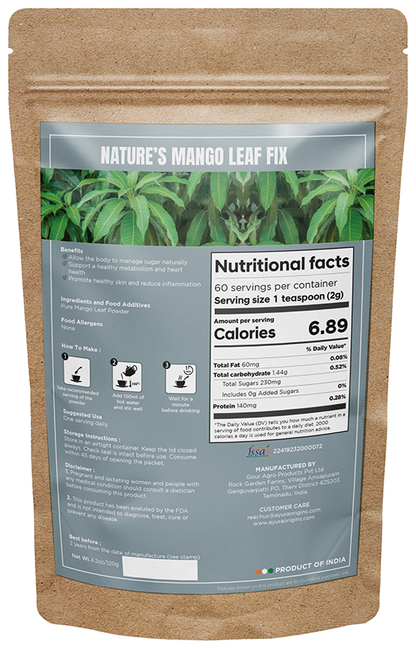 Ayura Origins Nature's Mango Leaf Fix Powder - Distacart