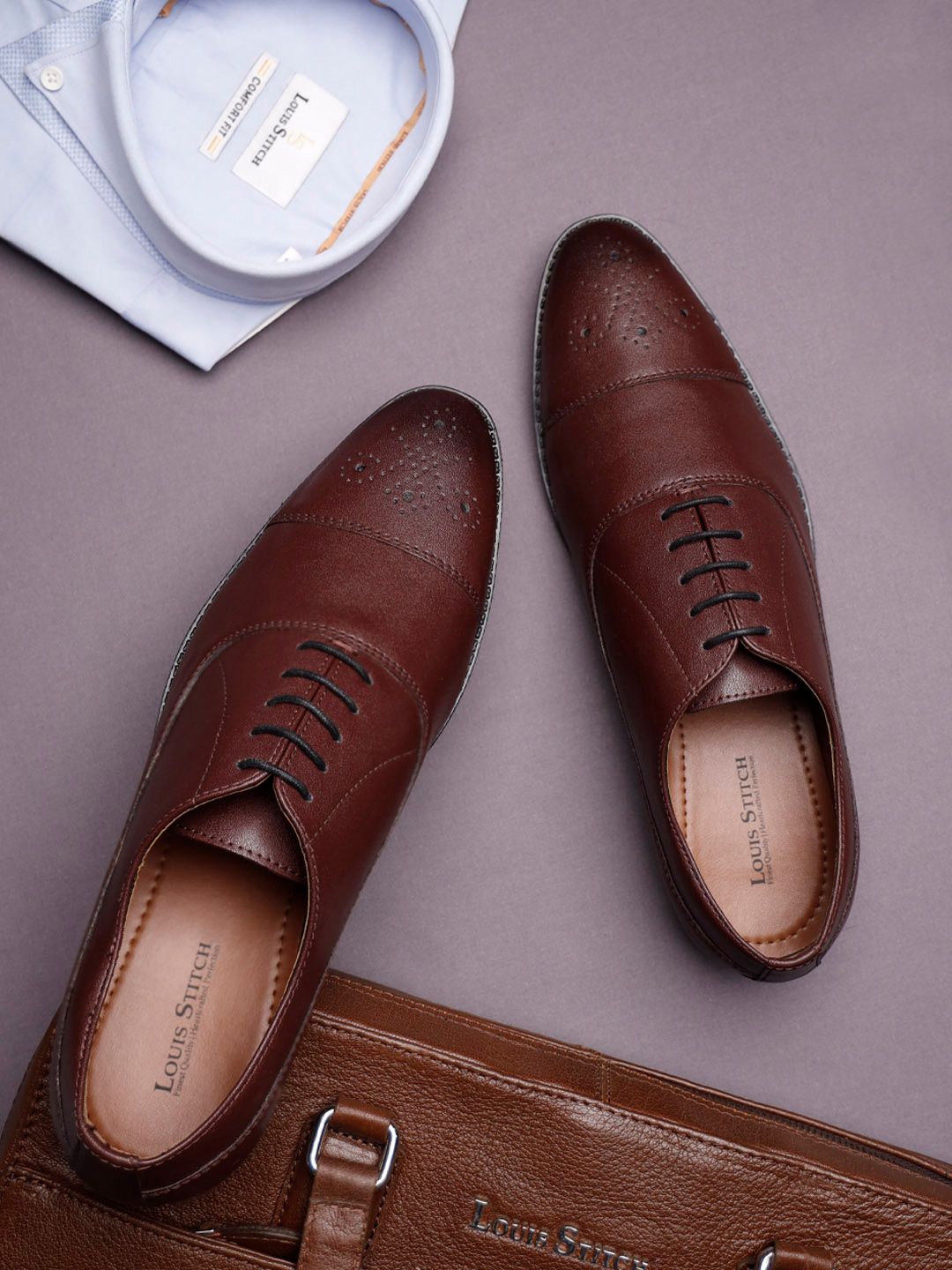 LOUIS STITCH Men Formal Derby Lace-Up Shoes