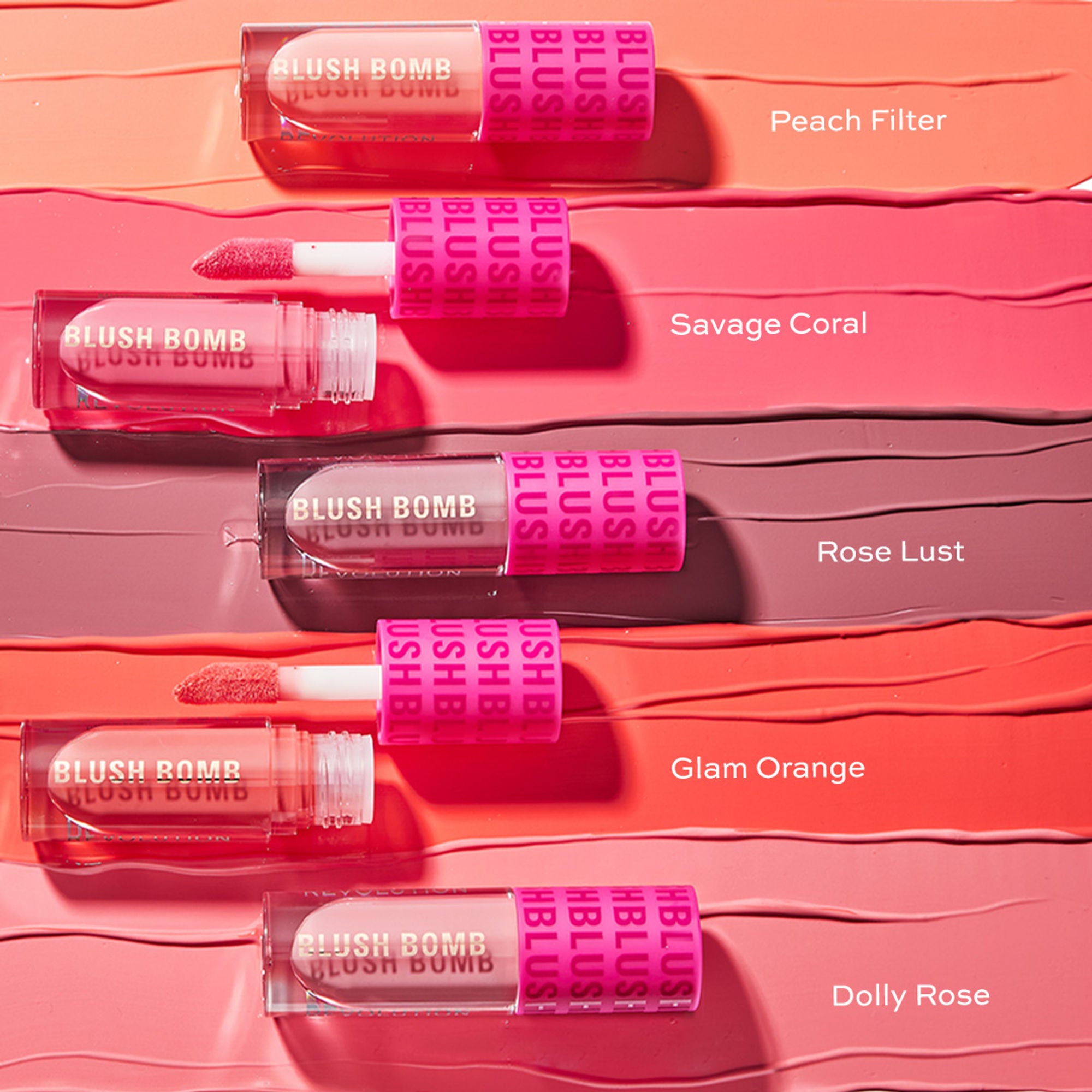 Makeup Revolution Bomb Cream Blusher-Lightweight Creamy Formula-Enriched With Vitamin E - Glam Orange - Distacart