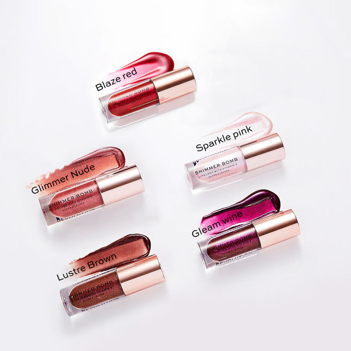 Makeup Revolution Shimmer Bomb Lipgloss-Infused With Vitamin E For Extra Nourishment - Glimmer Nude - Distacart