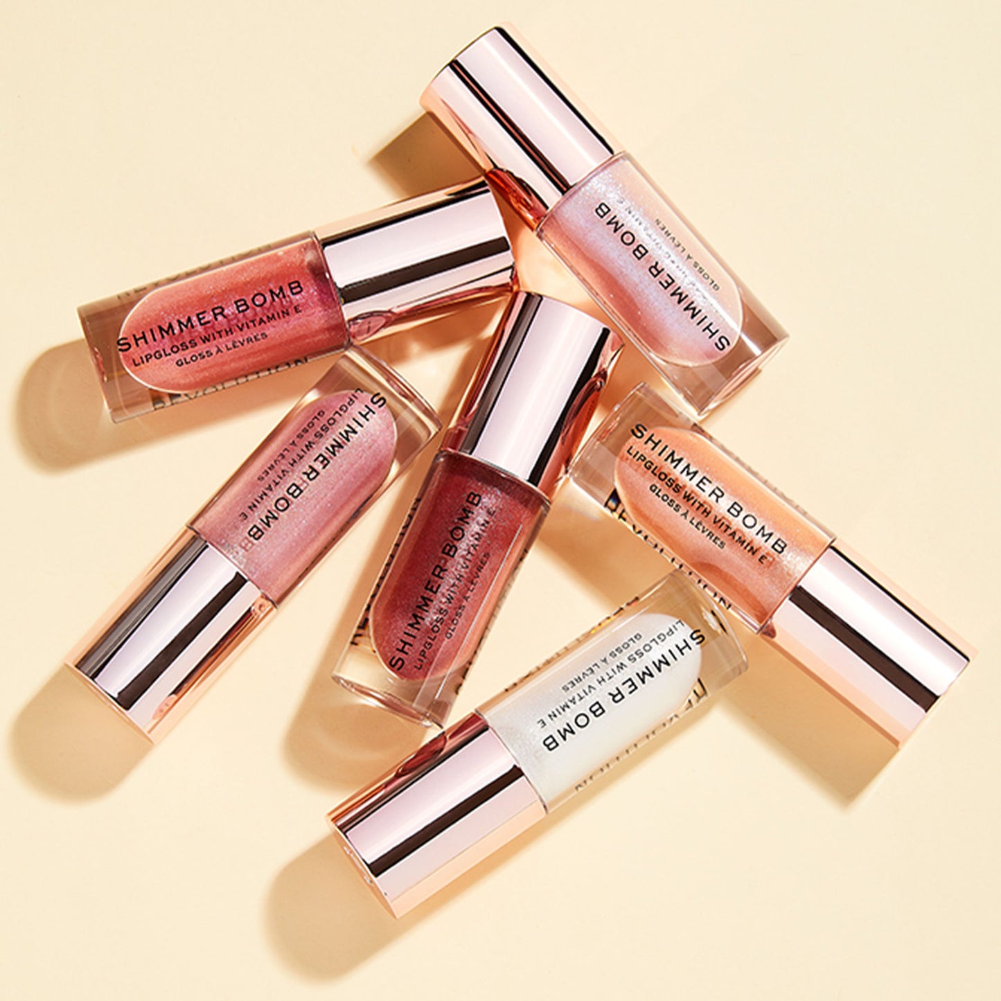 Makeup Revolution Shimmer Bomb Lipgloss-Infused With Vitamin E For Extra Nourishment - Glimmer Nude - Distacart