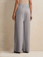 Thumbnail for trueBrowns Grey Woollen Flared Pants