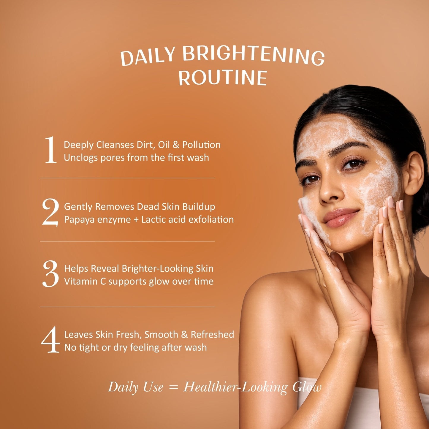 Velleja De-Tan & Exfoliating Face Wash | Vitamin C Tan Removal & Brightening Face Cleanser - Dista