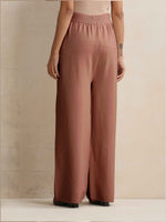Thumbnail for trueBrowns Peach Woollen Flared Pants