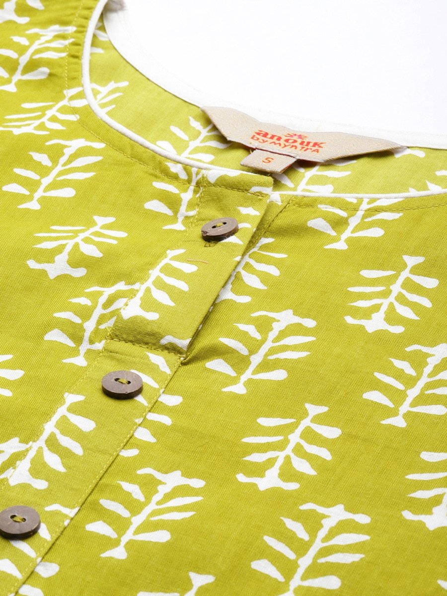 Anouk Ethnic Motifs Printed Pure Cotton Kurta With Palazzos - Distacart