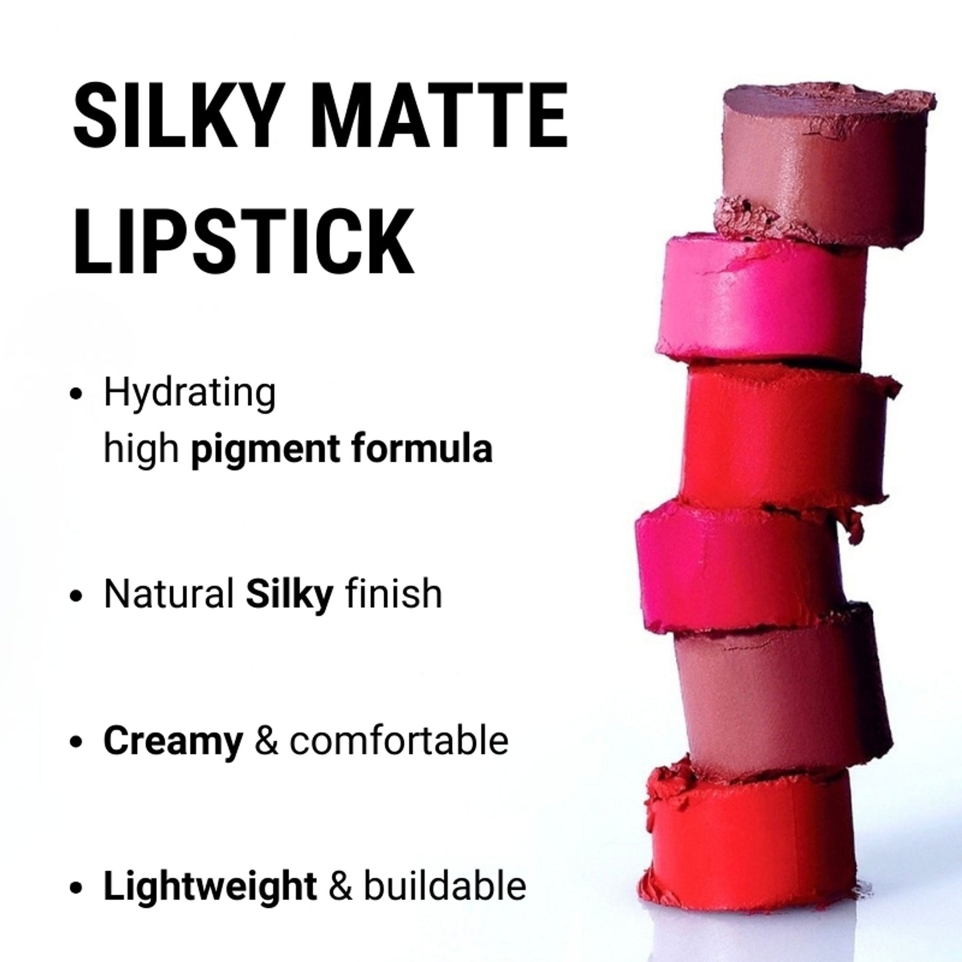 Europe Girl Silky Matte Lipstick - EG-08 Flame - Distacart