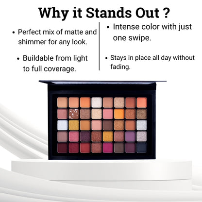 Europe Girl 40 Colour Eyeshadow Palette - Neutral Tone - Distacart